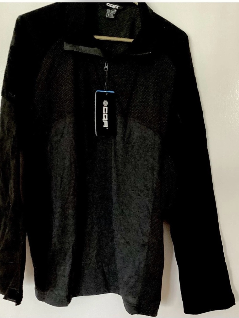 Men's Black Military-Style Field Jacket Pullover by CQR